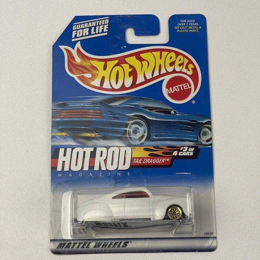 Mattel 2000 Hot Wheels Hot Rod Magazine Tail Dragger 007 Pearl White 3 of 4